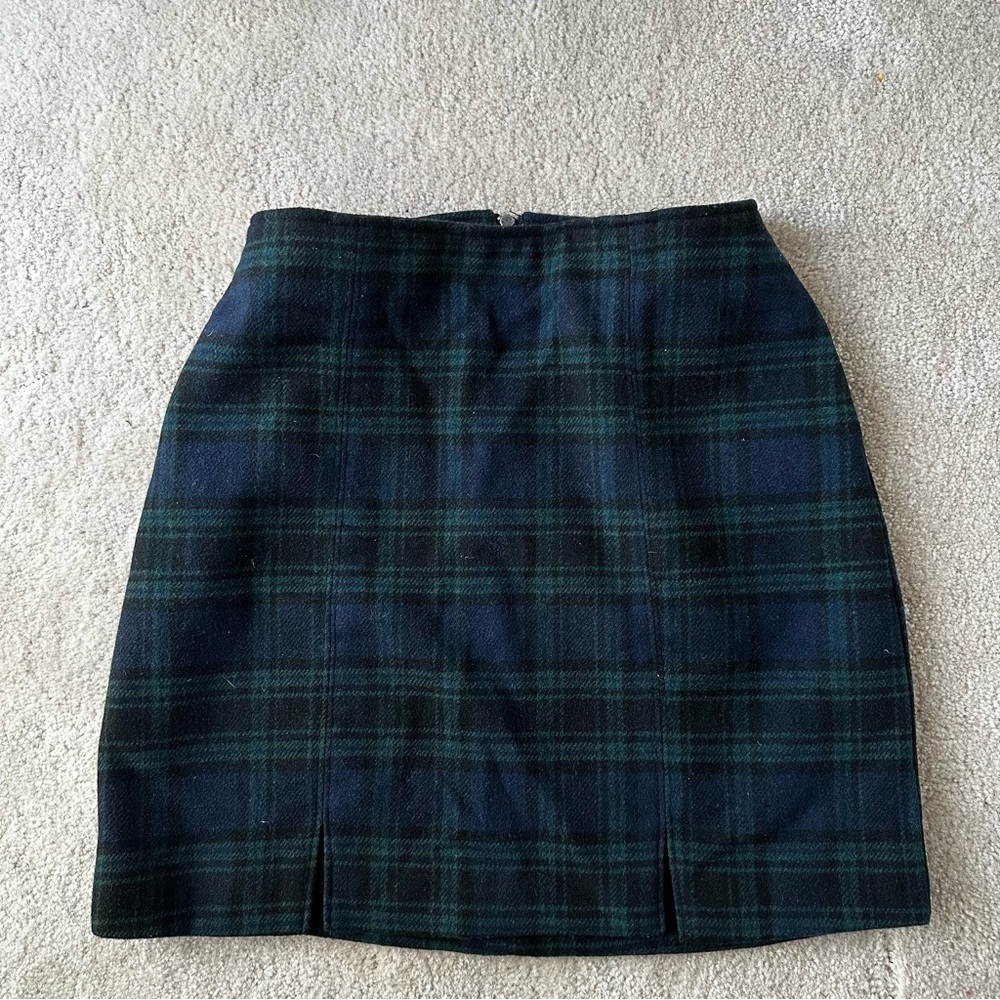 Hollister Plaid Skirt in Deep Green